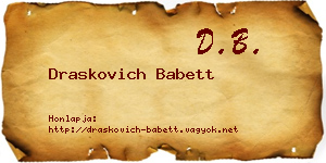 Draskovich Babett névjegykártya